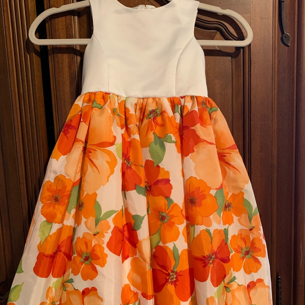 David’s Bridal Toddler Dress Orange Floral